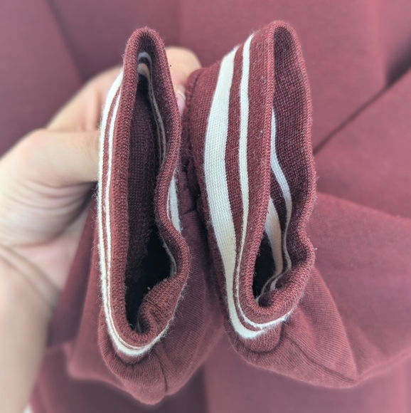 Madewell MWL Superbrushed Easygoing Hoodie Sweatshirt: Striped-Trim - Size S - Picture 6 of 9